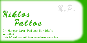 miklos pallos business card